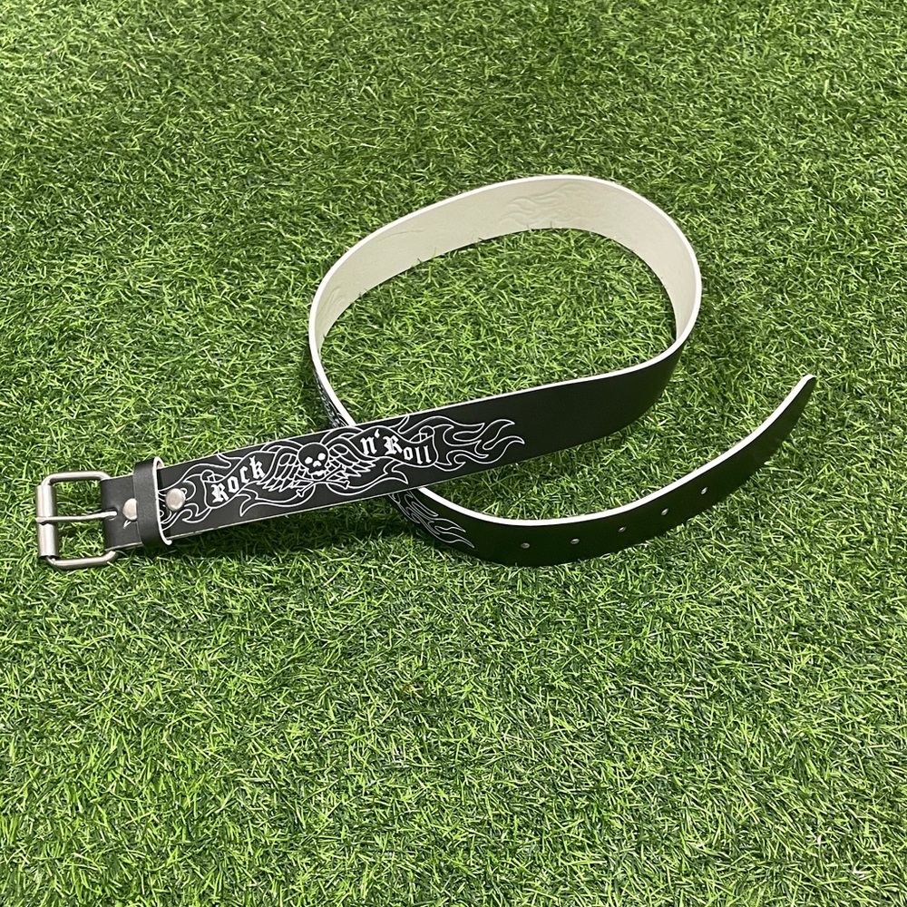 Hot Topic Black and White Rock n Roll Belt